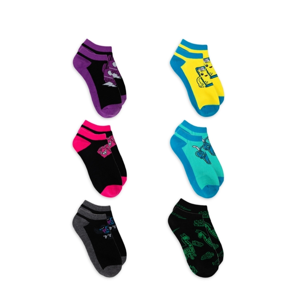 Boys No Show Socks Fortnite Shoes Size 3-9 Large 6pairs NWT - Picture 2 of 3
